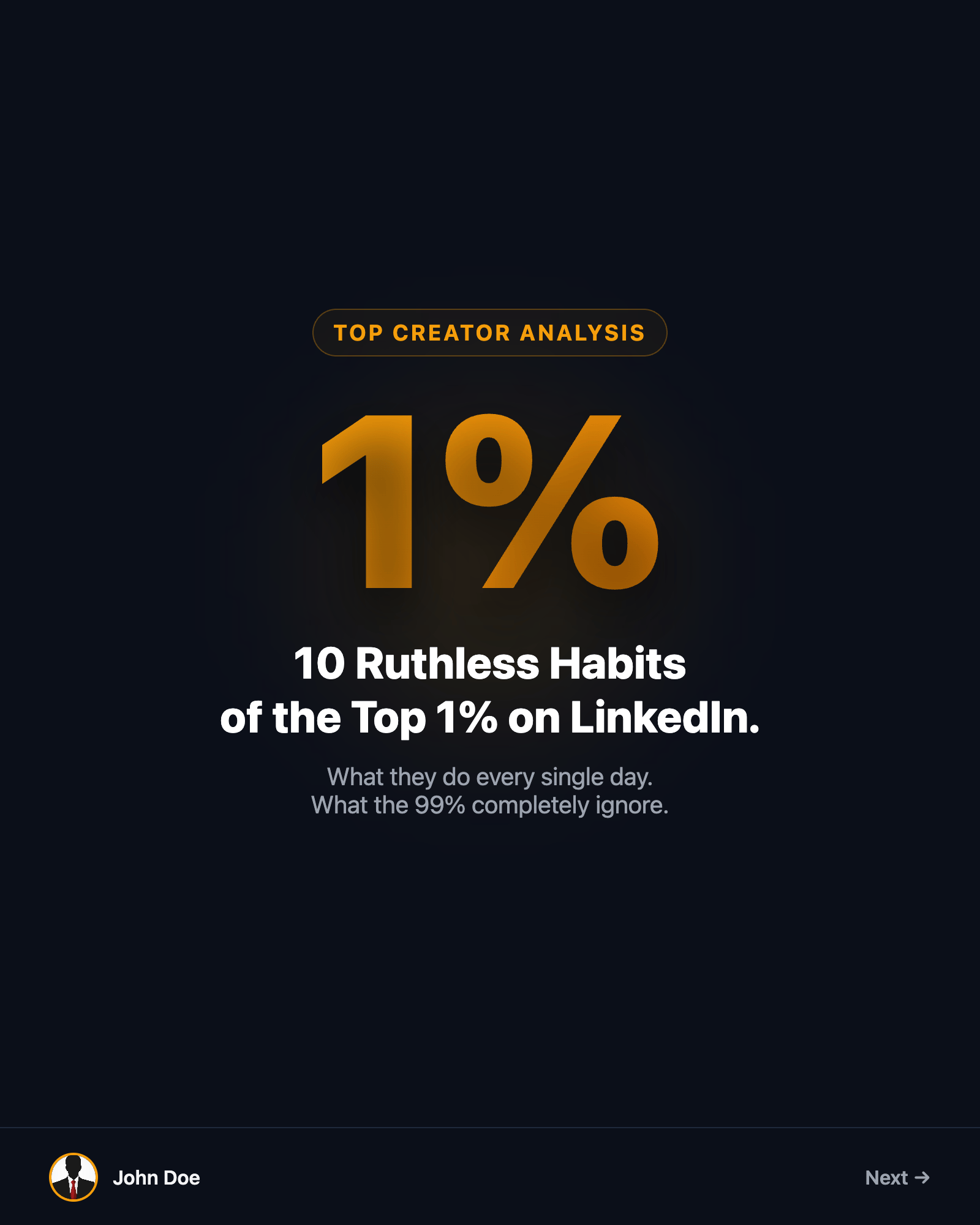 Top 1% LinkedIn habits - slide 1